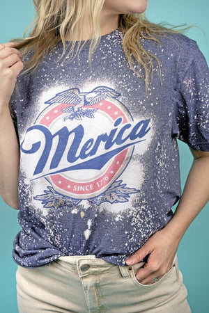 Bleached Merica Softstyle Adult T-Shirt - Wholesale Accessory Market