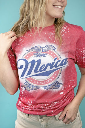 Bleached Merica Softstyle Adult T-Shirt - Wholesale Accessory Market