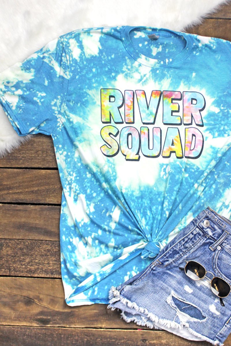 Bleached River Squad Tie Dye Softstyle Adult T-Shirt - Wholesale Accessory Market