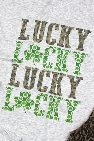 Lucky Stacked Tri-Blend V Neck Tee - Wholesale Accessory Market