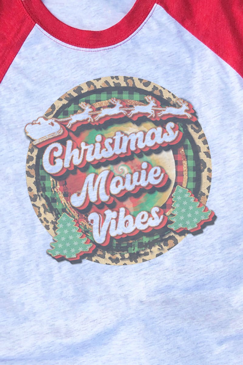 Christmas Movie Vibes Tri-Blend Unisex 3/4 Raglan - Wholesale Accessory Market