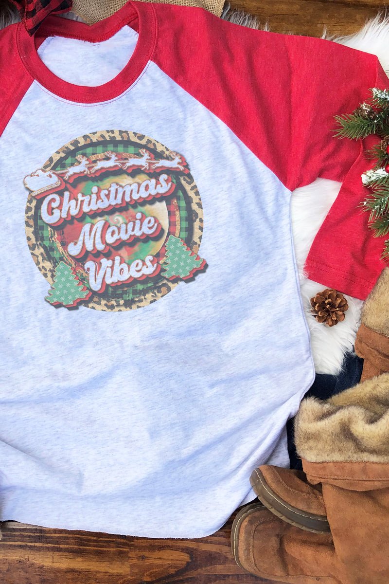 Christmas Movie Vibes Tri-Blend Unisex 3/4 Raglan - Wholesale Accessory Market