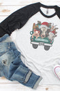 Farm Animals Merry Christmas Tri-Blend Unisex 3/4 Raglan - Wholesale Accessory Market