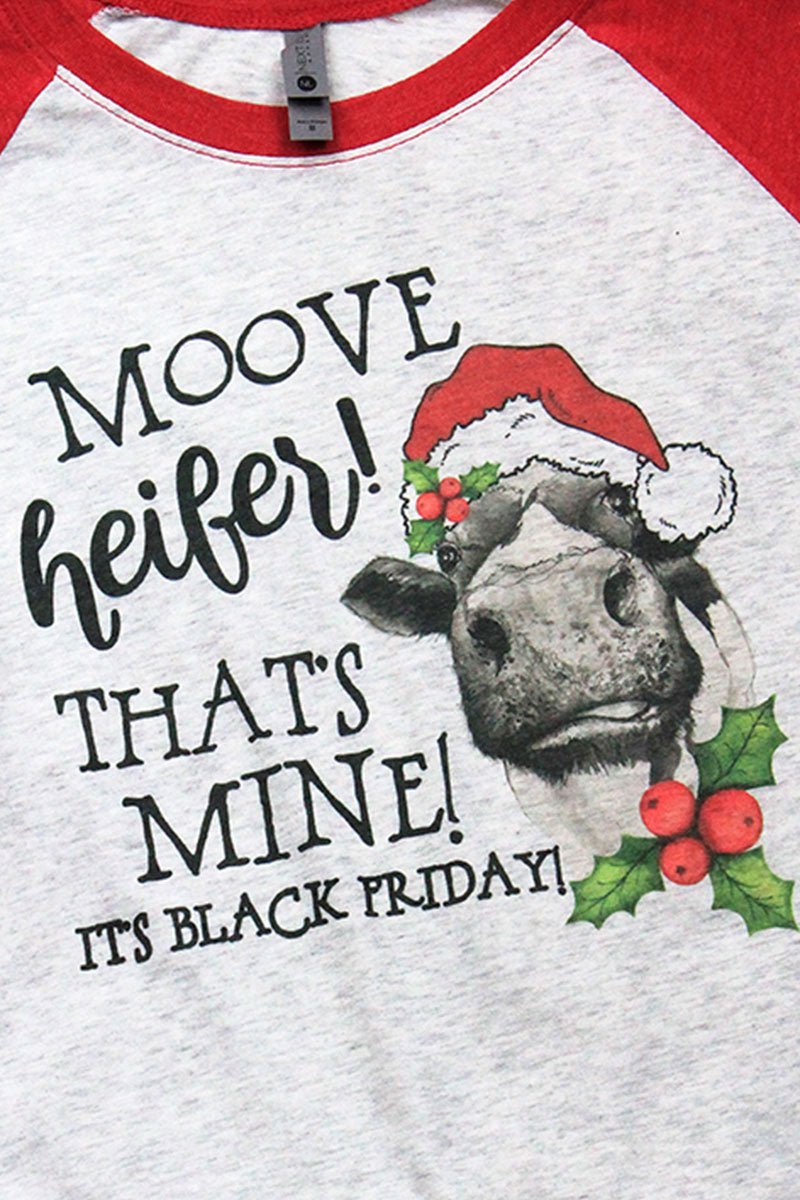 Mooove Heifers Black Friday Tri-Blend Unisex 3/4 Raglan - Wholesale Accessory Market