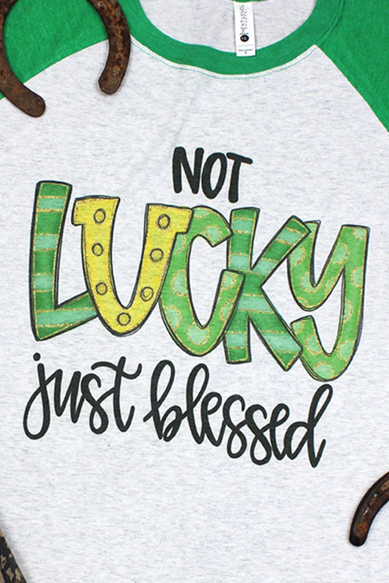 Not Lucky Just Blessed Tri-Blend Unisex 3/4 Raglan - Wholesale Accessory Market