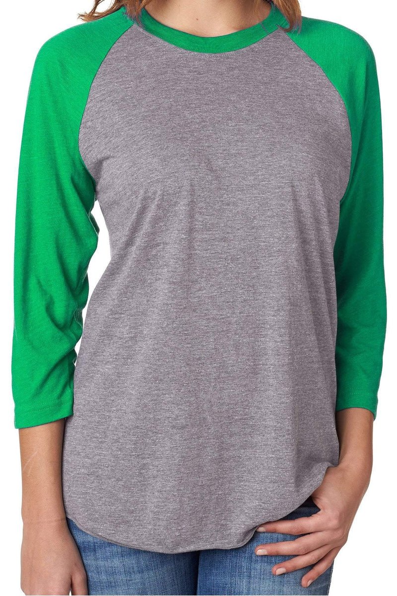 Tri-Blend Unisex 3/4 Raglan, Envy/Premium Heather *Personalize It! - Wholesale Accessory Market