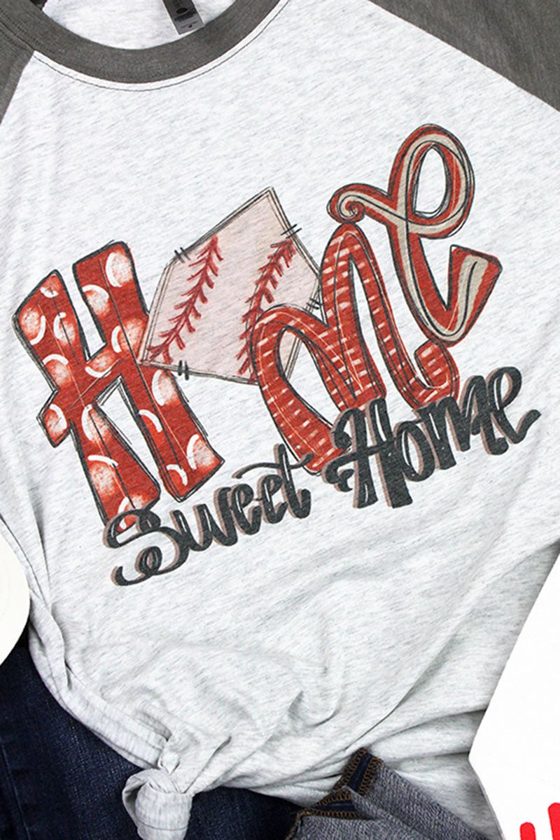 Baseball Home Sweet Home Tri-Blend Unisex 3/4 Raglan - Wholesale Accessory Market