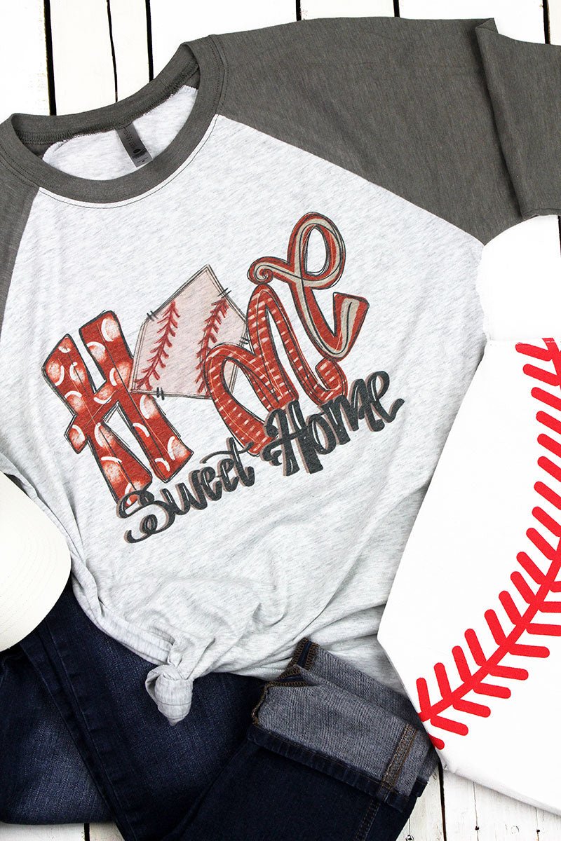 Baseball Home Sweet Home Tri-Blend Unisex 3/4 Raglan - Wholesale Accessory Market