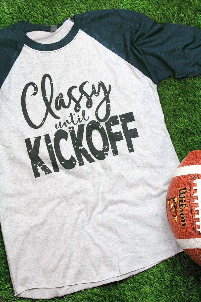 Classy Until Kickoff Tri-Blend Unisex 3/4 Raglan - Wholesale Accessory Market