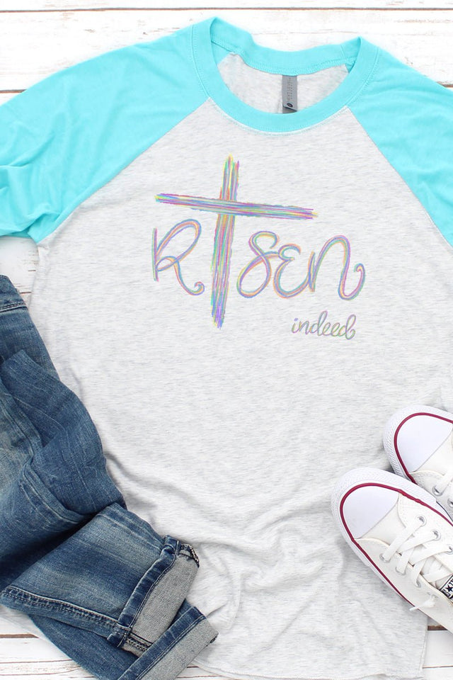 Cross Risen Indeed Tri-Blend Unisex 3/4 Raglan - Wholesale Accessory Market