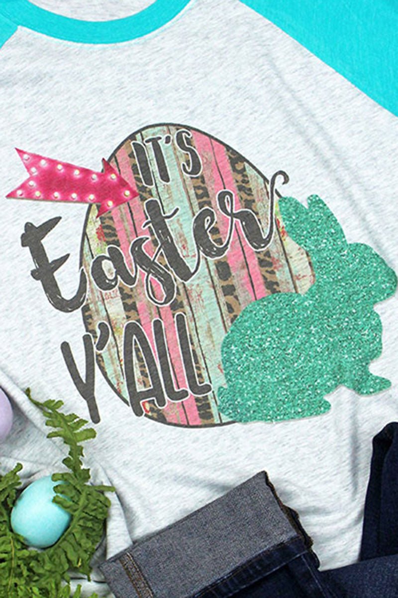 It's Easter Y'all Tri-Blend Unisex 3/4 Raglan - Wholesale Accessory Market