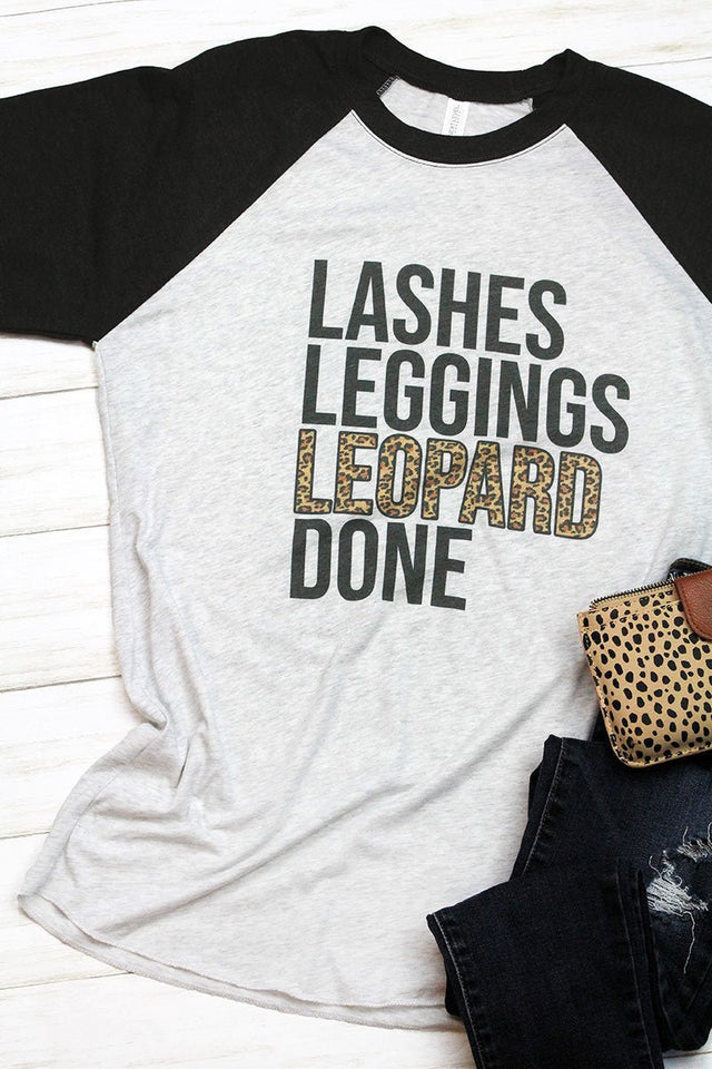 Lashes Leggings Leopard Done Tri-Blend Unisex 3/4 Raglan - Wholesale Accessory Market