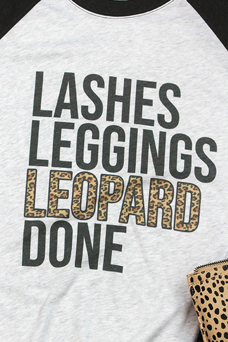 Lashes Leggings Leopard Done Tri-Blend Unisex 3/4 Raglan - Wholesale Accessory Market