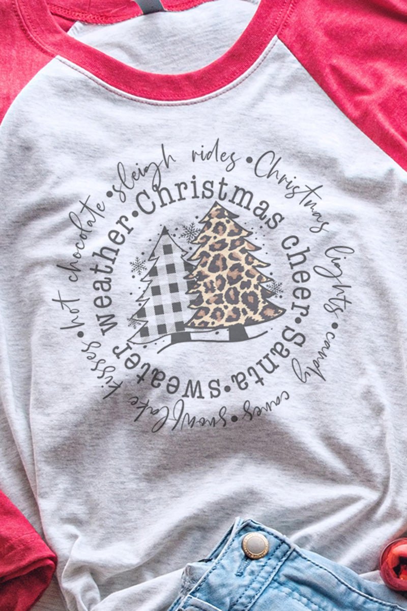 Circle Trees Christmas Cheer Tri-Blend Unisex 3/4 Raglan - Wholesale Accessory Market