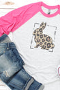 Doodle Bunny Leopard Tri-Blend Unisex 3/4 Raglan - Wholesale Accessory Market