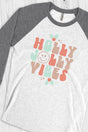 Holly Jolly Vibes Tri-Blend Unisex 3/4 Raglan - Wholesale Accessory Market