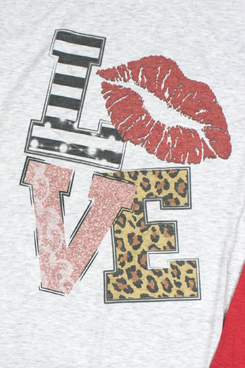 Love & Kisses Tri-Blend Unisex 3/4 Raglan - Wholesale Accessory Market