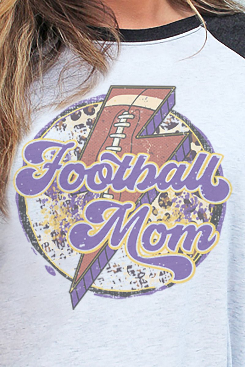 Rad Circle Football Mom Purple Tri-Blend Unisex 3/4 Raglan - Wholesale Accessory Market