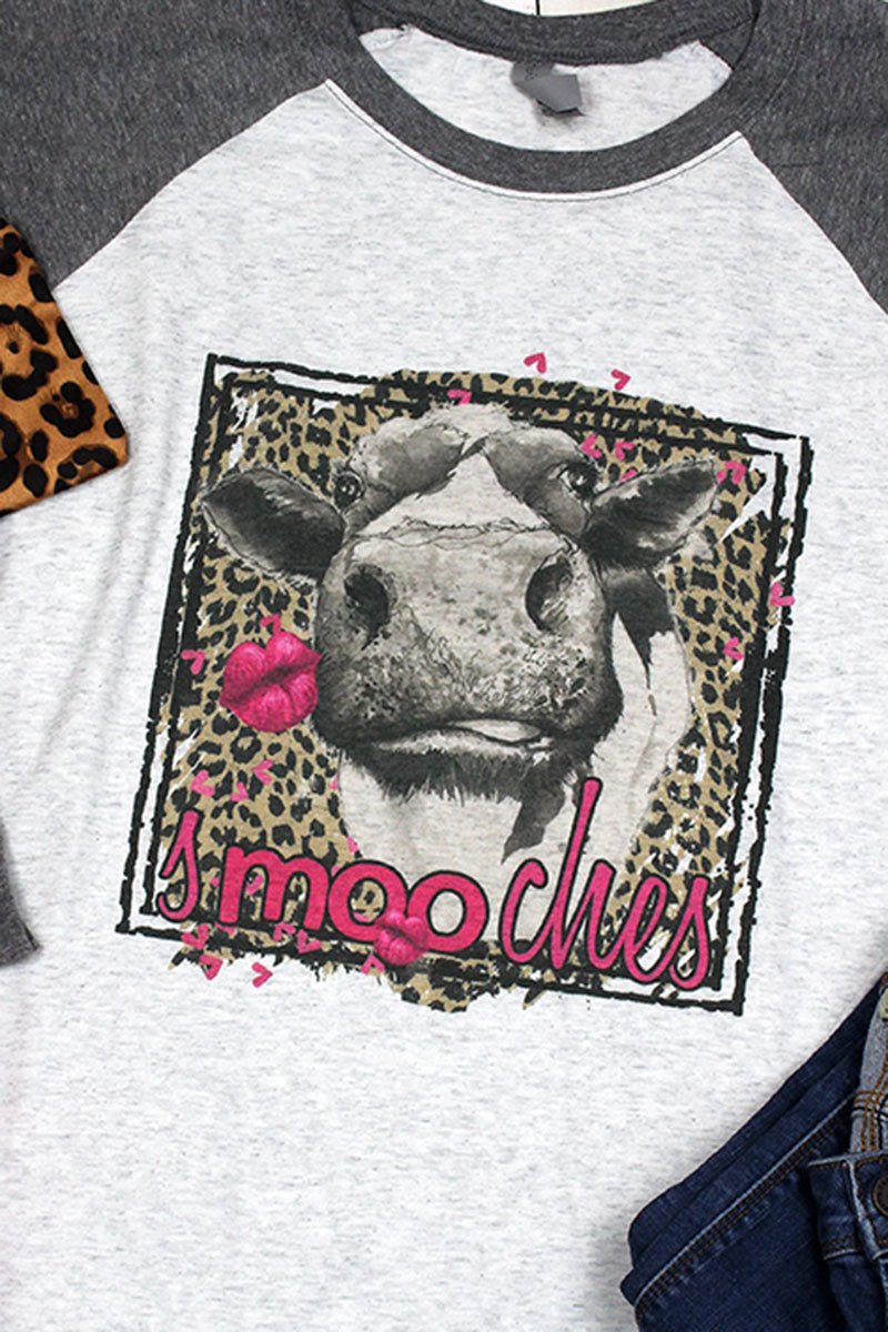 Smooches Cow Tri-Blend Unisex 3/4 Raglan - Wholesale Accessory Market