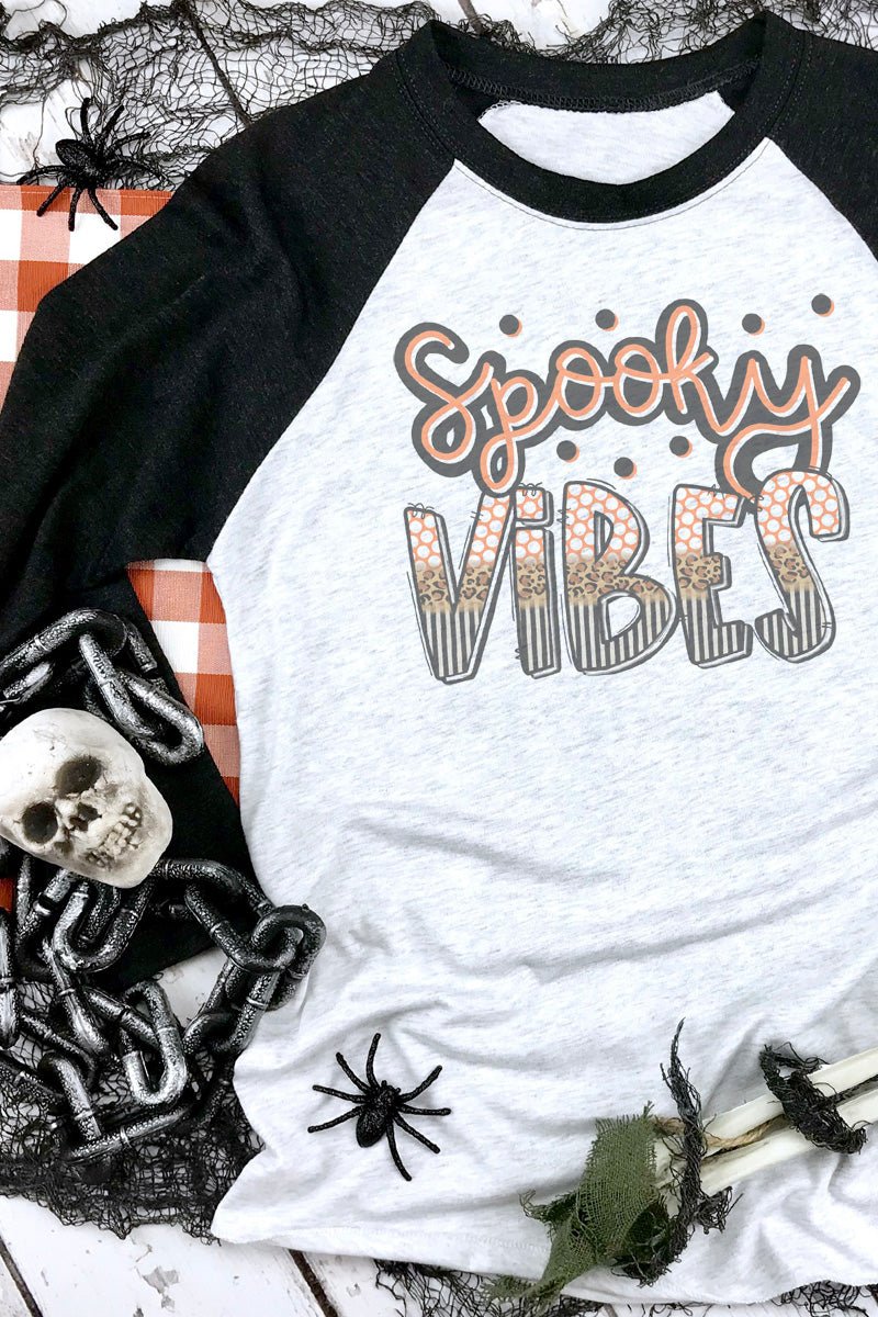 Spooky Vibes Tri-Blend Unisex 3/4 Raglan - Wholesale Accessory Market