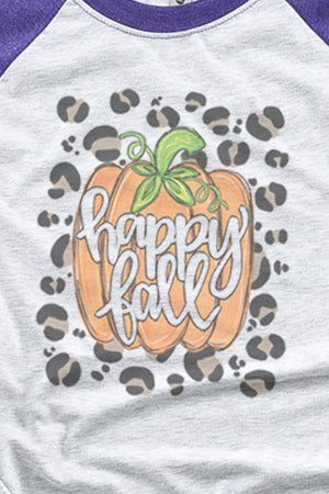 Spots Happy Fall Pumpkin Tri-Blend Unisex 3/4 Raglan - Wholesale Accessory Market