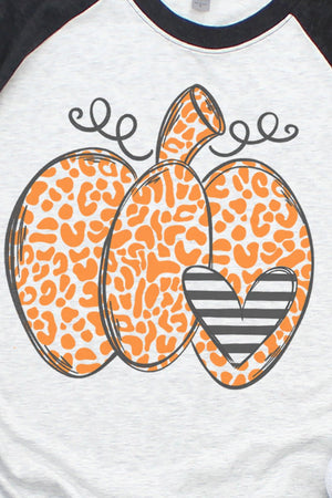 Spotted Pumpkin Heart Tri-Blend Unisex 3/4 Raglan - Wholesale Accessory Market