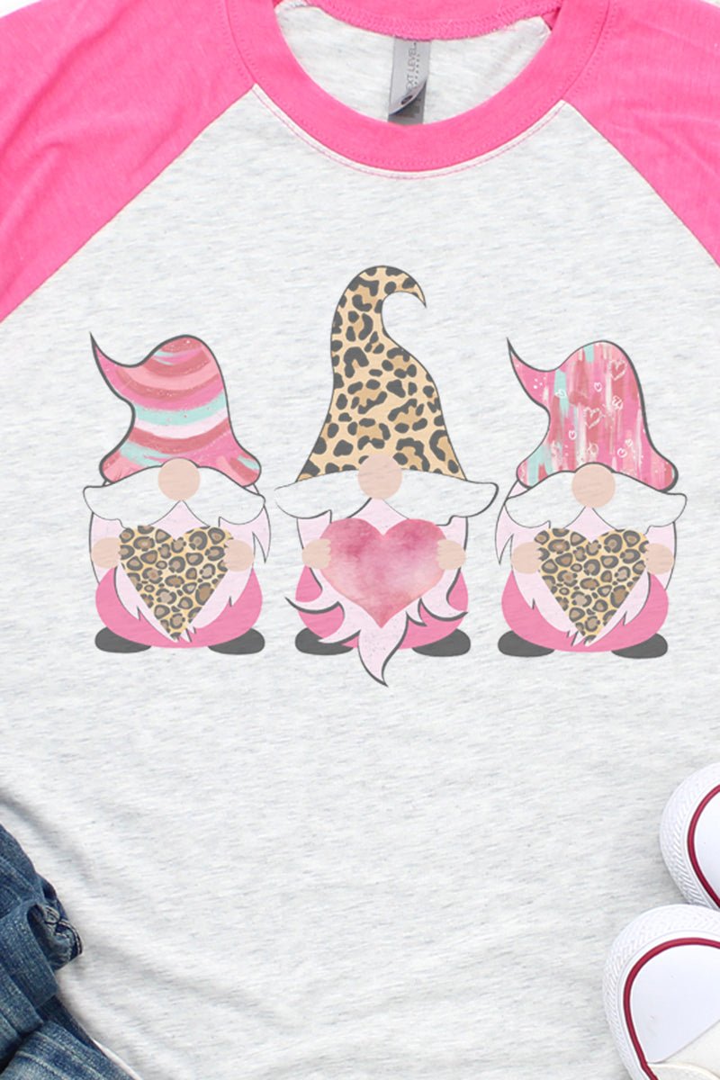 Valentine Gnomes Tri-Blend Unisex 3/4 Raglan - Wholesale Accessory Market