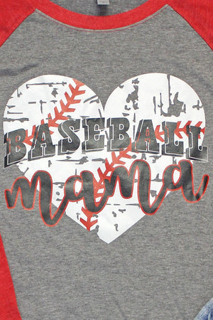 Distressed Heart Baseball Mama Tri-Blend Unisex 3/4 Raglan - Wholesale Accessory Market