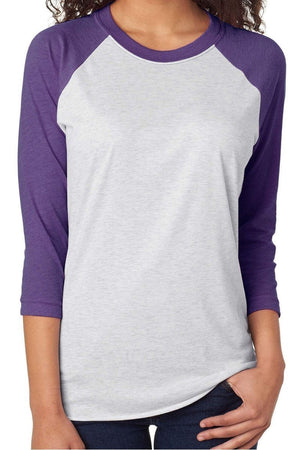 Rad Circle Football Mom Purple Tri-Blend Unisex 3/4 Raglan - Wholesale Accessory Market