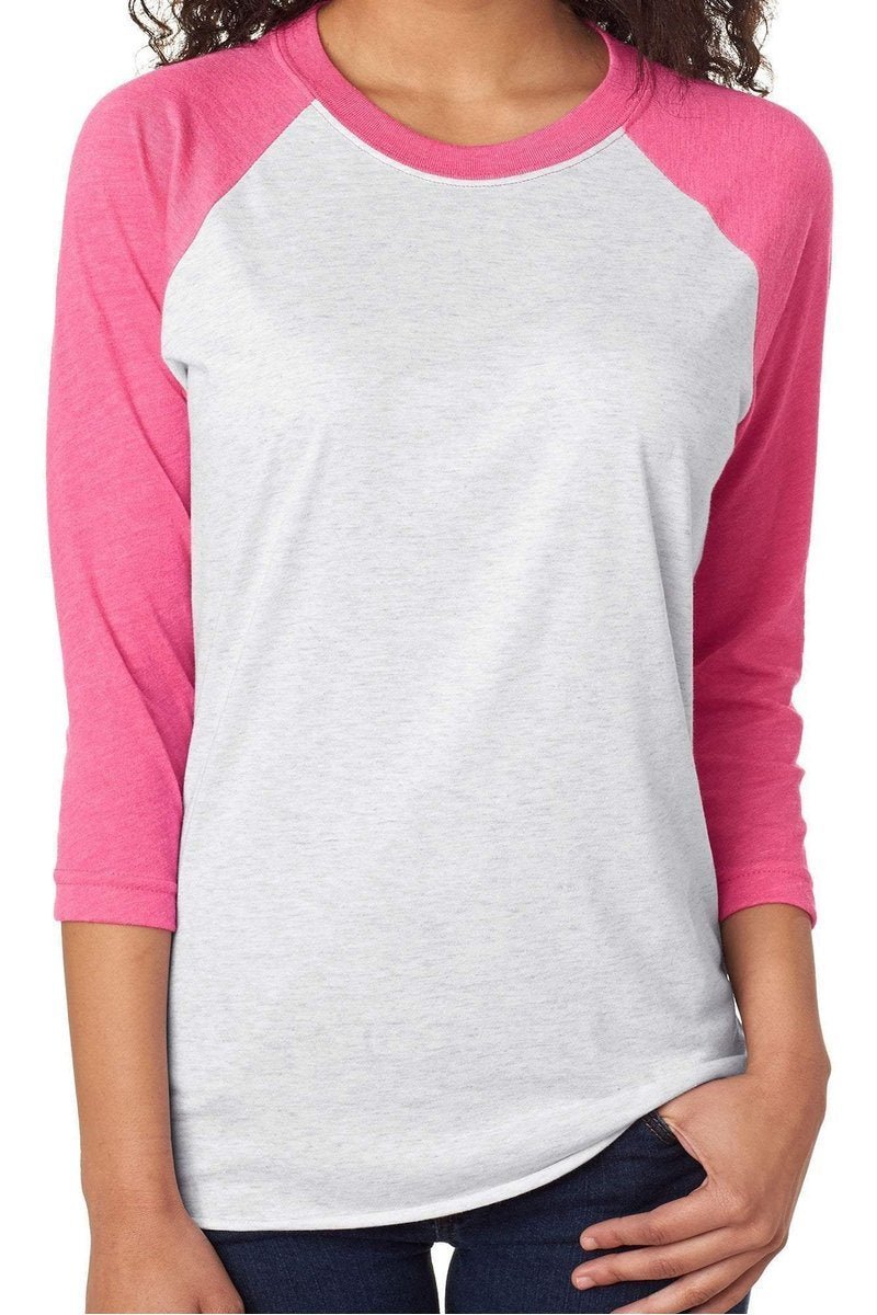 Peace Love Pink Ribbon Tri-Blend Unisex 3/4 Raglan - Wholesale Accessory Market