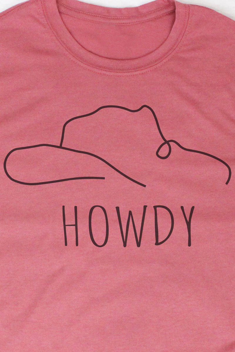 Howdy Cowboy Hat Poly/Cotton Tee - Wholesale Accessory Market