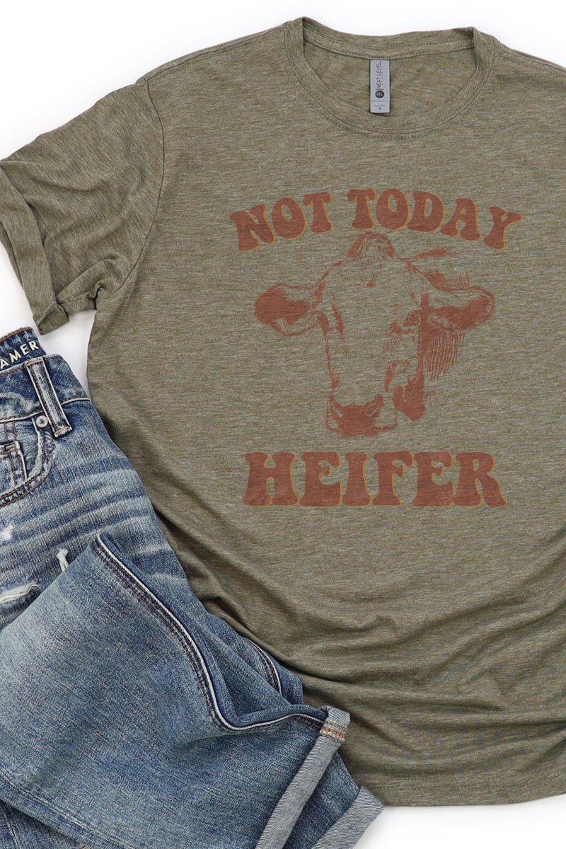 Not Today Heifer Poly/Cotton Tee - Wholesale Accessory Market