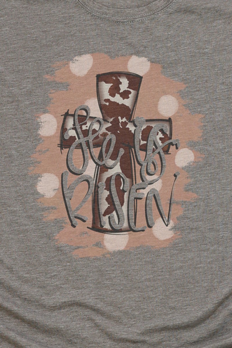 Cowhide Cross He Is Risen Poly/Cotton Tee - Wholesale Accessory Market