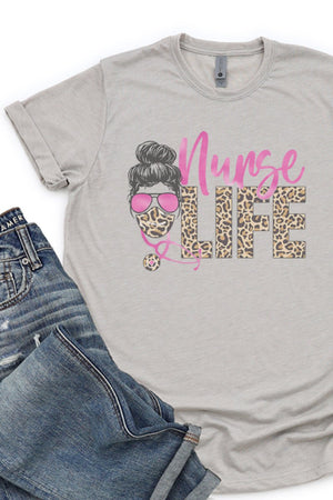 Nurse Life Leopard Poly/Cotton Tee - Wholesale Accessory Market