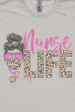 Nurse Life Leopard Poly/Cotton Tee - Wholesale Accessory Market