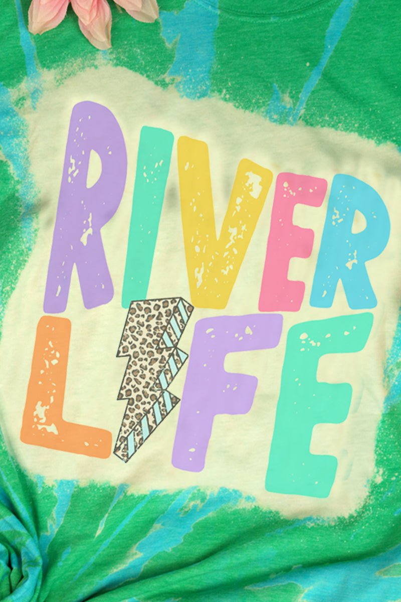 Bleached River Life Bolt Poly/Cotton Tee - Wholesale Accessory Market