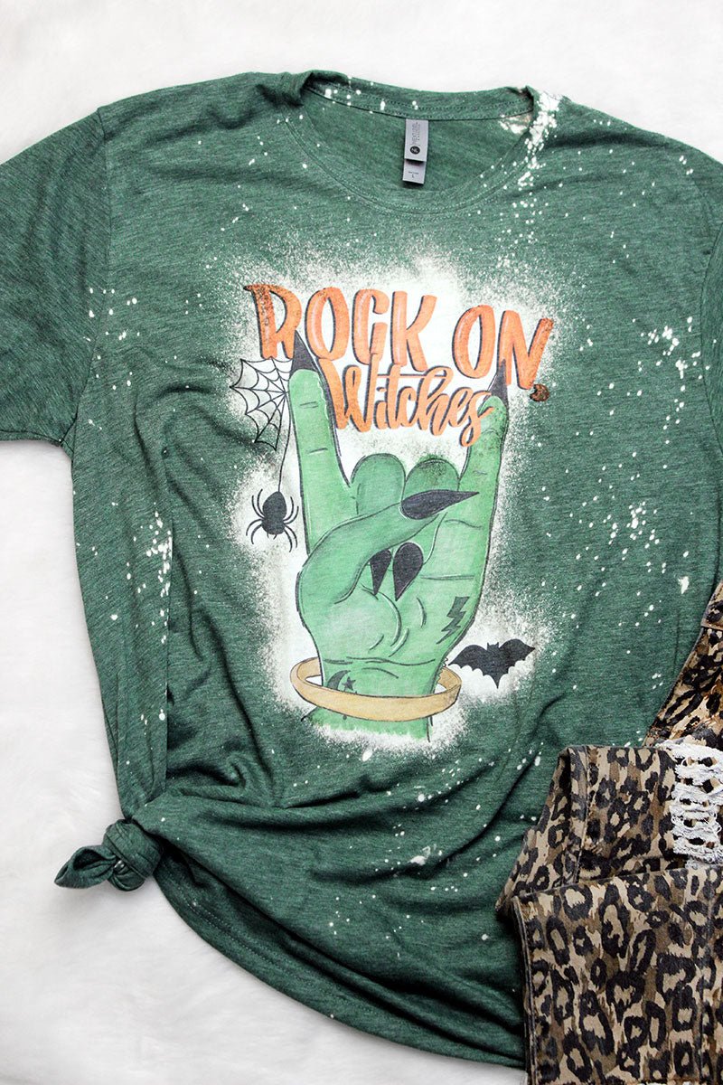 Bleached Rock On Witches Poly/Cotton Tee - Wholesale Accessory Market