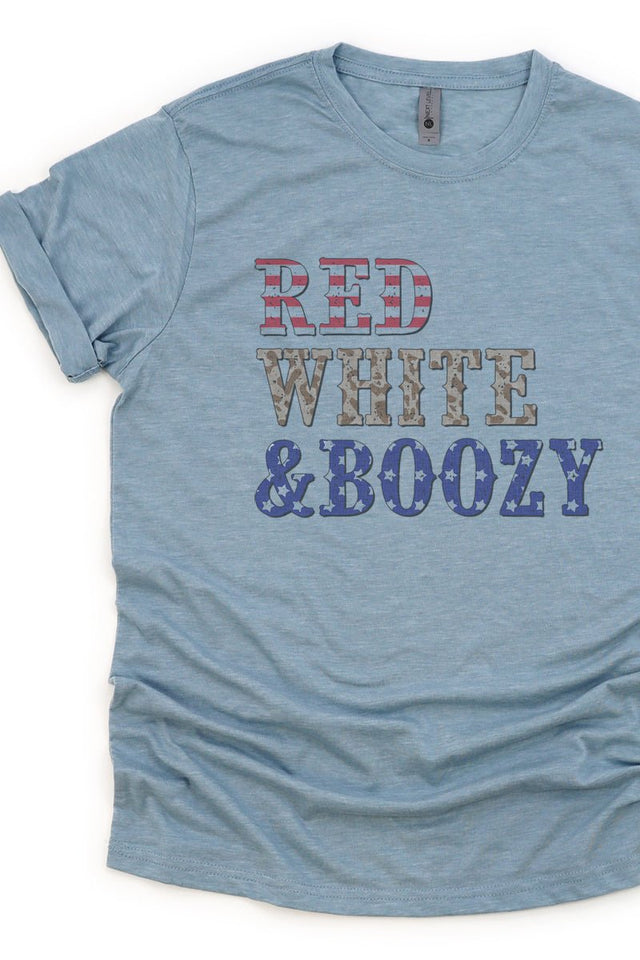 Red White & Boozy Poly/Cotton Tee - Wholesale Accessory Market