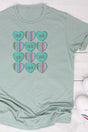 Turquoise Valentine Hearts Poly/Cotton Tee - Wholesale Accessory Market