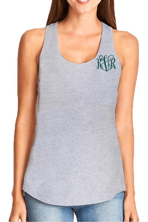 Next Level Womens Gathered Racerback Tank, Heather Gray *Personalize It! - Wholesale Accessory Market