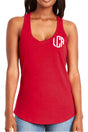 Next Level Womens Gathered Racerback Tank, Red *Personalize It! - Wholesale Accessory Market