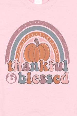 Rainbow Thankful & Blessed Pumpkin Ecosmart Crewneck Sweatshirt - Wholesale Accessory Market