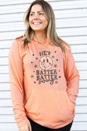 Baseball Hey Batter Batter Swing Adult Soft-Tek Blend Long Sleeve Hoodie - Wholesale Accessory Market