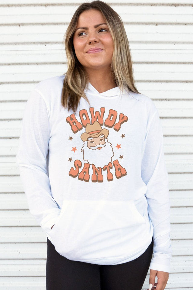 Howdy Cowboy Santa Adult Soft-Tek Blend Long Sleeve Hoodie - Wholesale Accessory Market