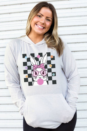 Retro Bubblegum Bunny Adult Soft-Tek Blend Long Sleeve Hoodie - Wholesale Accessory Market
