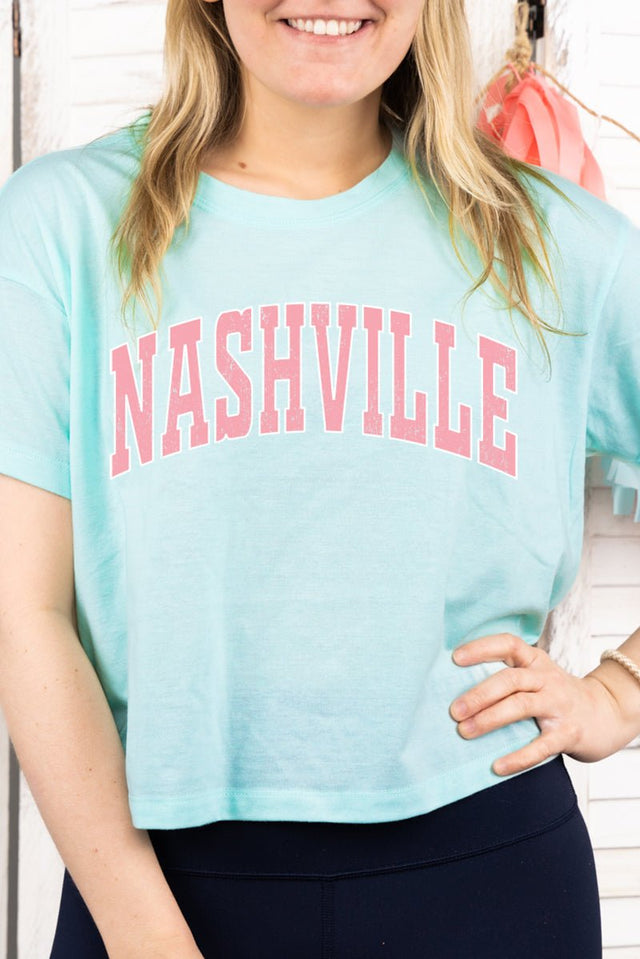 Athletic Varsity Nashville Women's Soft-Tek Blend Crop T-Shirt - Wholesale Accessory Market