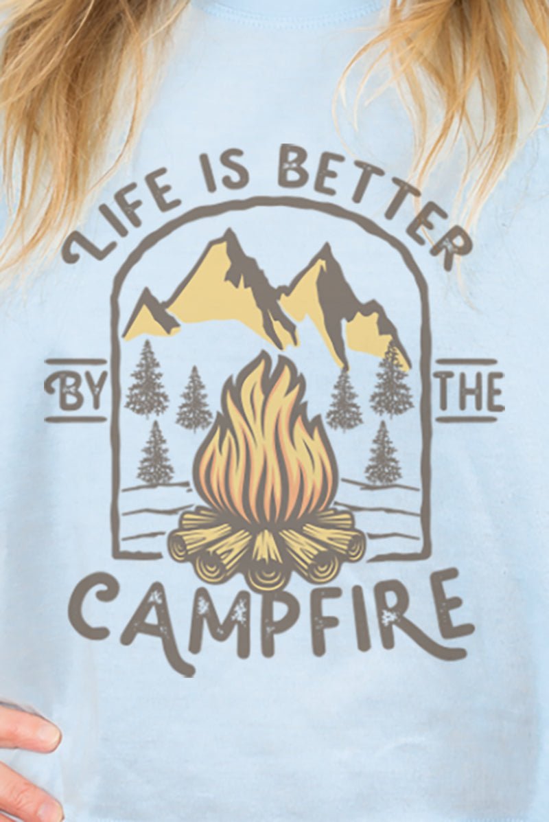 Life Is Better By The Campfire Women's Soft-Tek Blend Crop T-Shirt - Wholesale Accessory Market