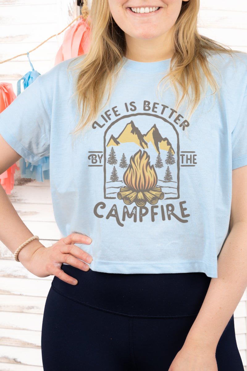 Life Is Better By The Campfire Women's Soft-Tek Blend Crop T-Shirt - Wholesale Accessory Market