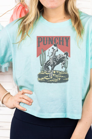 Punchy Cowboy Women's Soft-Tek Blend Crop T-Shirt - Wholesale Accessory Market