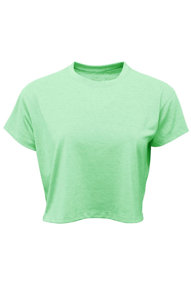 HPV Cheetah Baseball Mama Women's Soft-Tek Blend Crop T-Shirt| Wholesale Accessory Market L / Bahama Mint - BAW